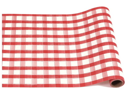Red Painted Check Runner