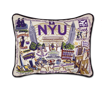 New York University (NYU) Embroidered Pillow