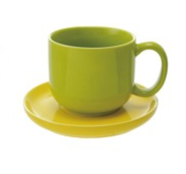 Stoneware Mug with Saucer