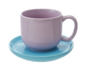 Stoneware Mug with Saucer