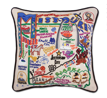 Missouri Hand-Embroidered Pillow