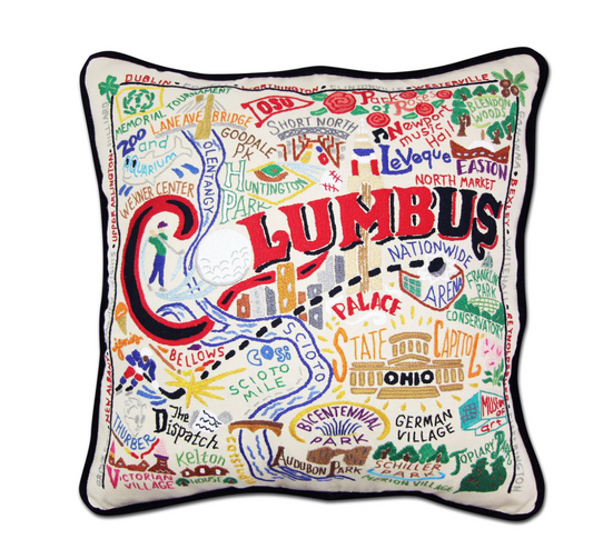 Columbus Hand-Embroidered Pillow