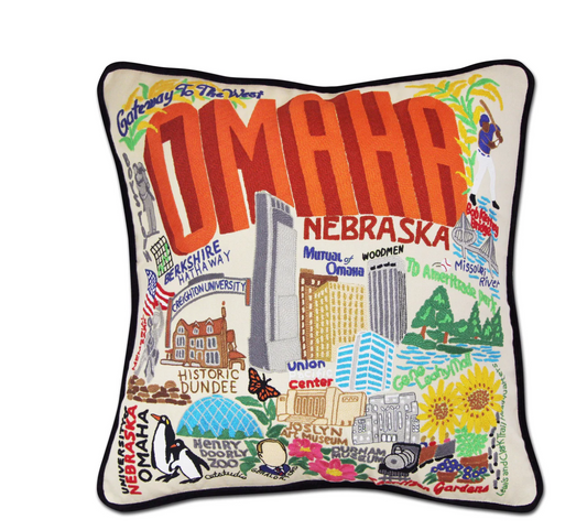 Omaha Hand-Embroidered Pillow