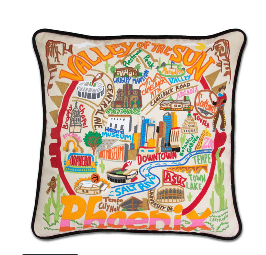 Phoenix Hand-Embroidered Pillow
