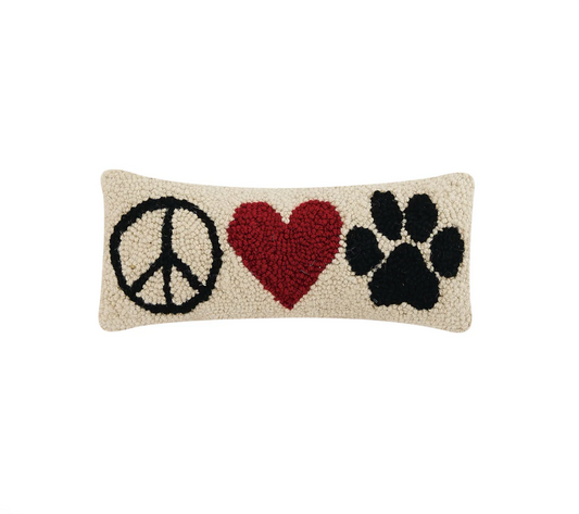 Peace Heart Paw Hook Pillow
