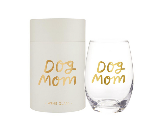 Stemless Wine Glass - Dog Mom