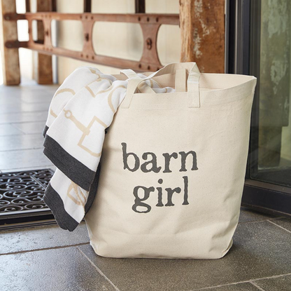 Large Canvas Storage Tote - Barn Girl