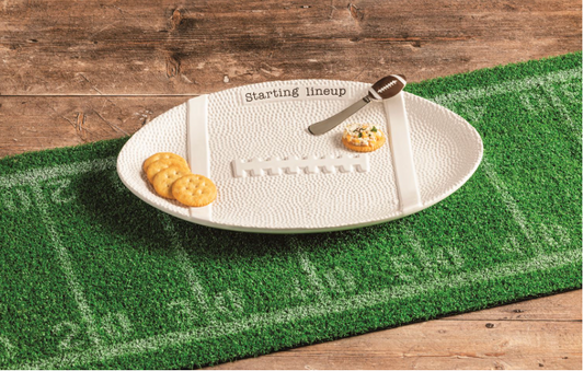 Football Platter and Spreader Set