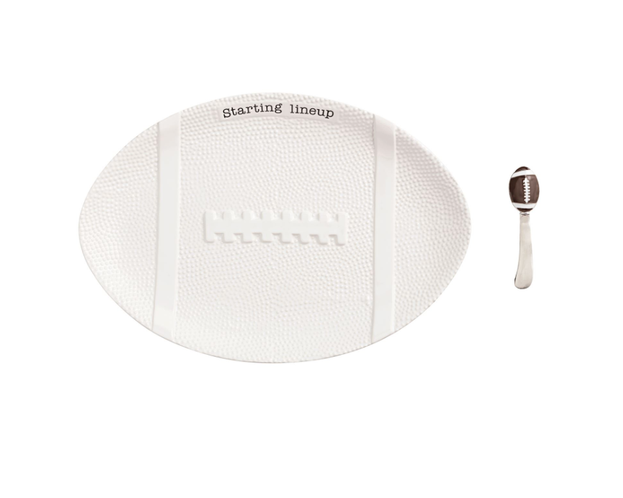 Football Platter and Spreader Set