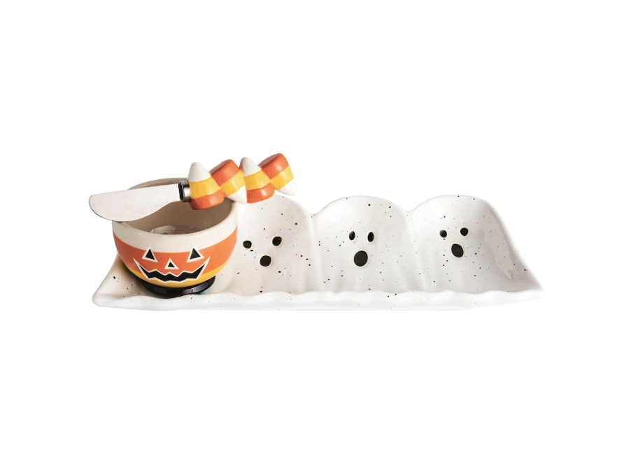 Glow Ghost Tidbit & Tray Set