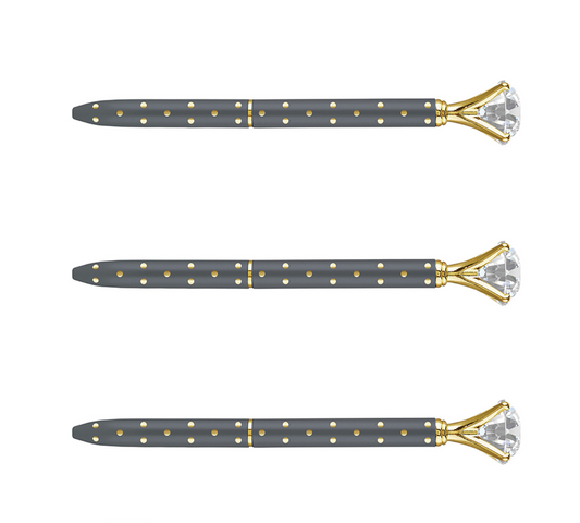 Gem Pens - Grey/Metallic Dot