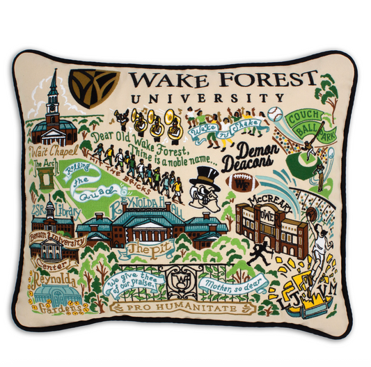 Wake Forest University Embroidered Pillow