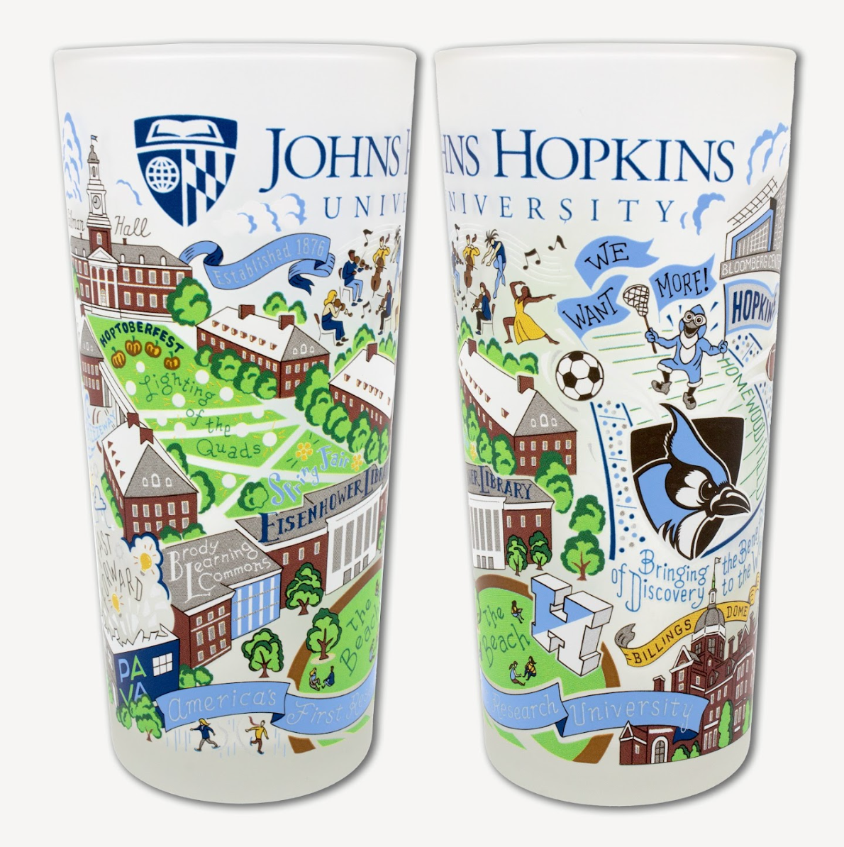 Johns Hopkins University Drinking Glass Set