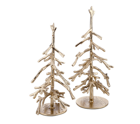Gold Metal Twig Trees - Set of 2