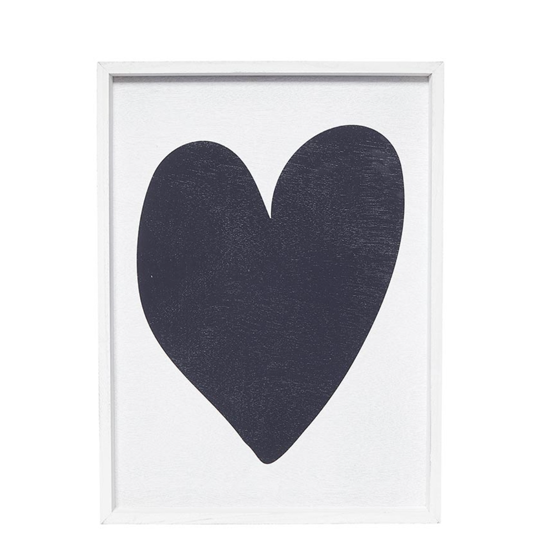 Wood Sign - Black Heart