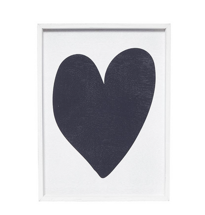 Wood Sign - Black Heart