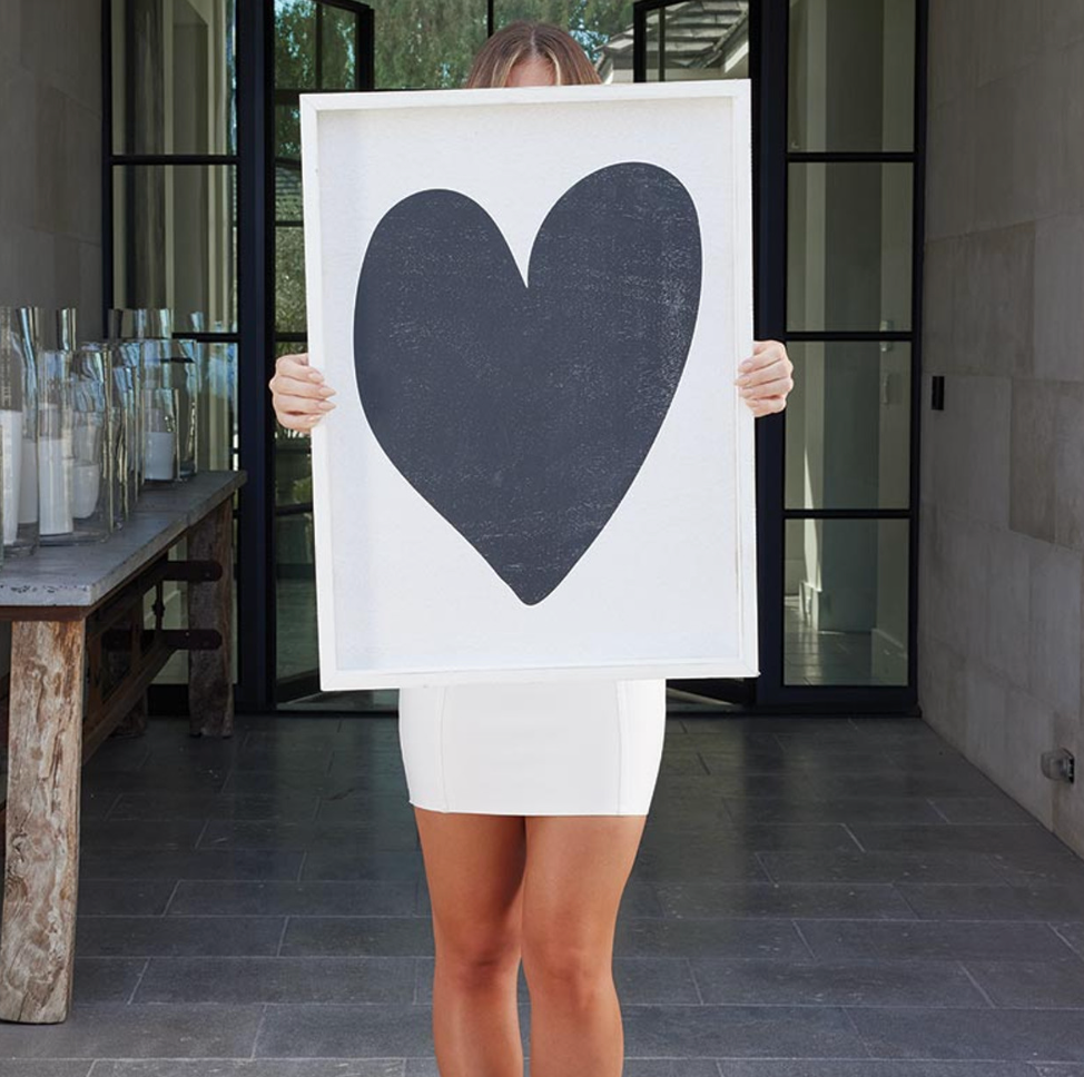 Wood Sign - Black Heart