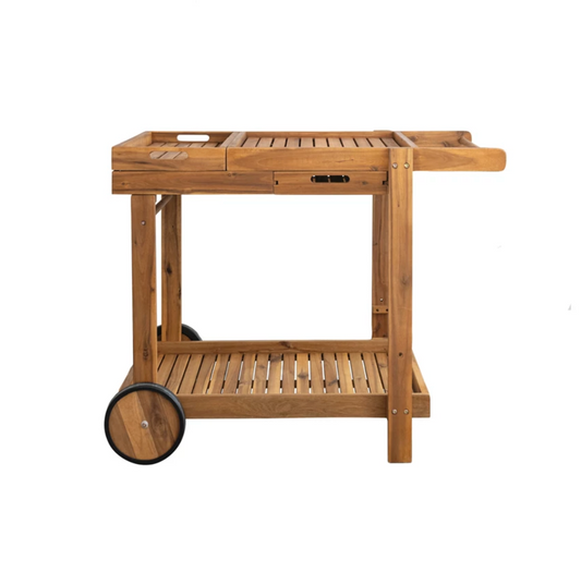 2-Tier Bar Cart with Drawer & Removable Tray