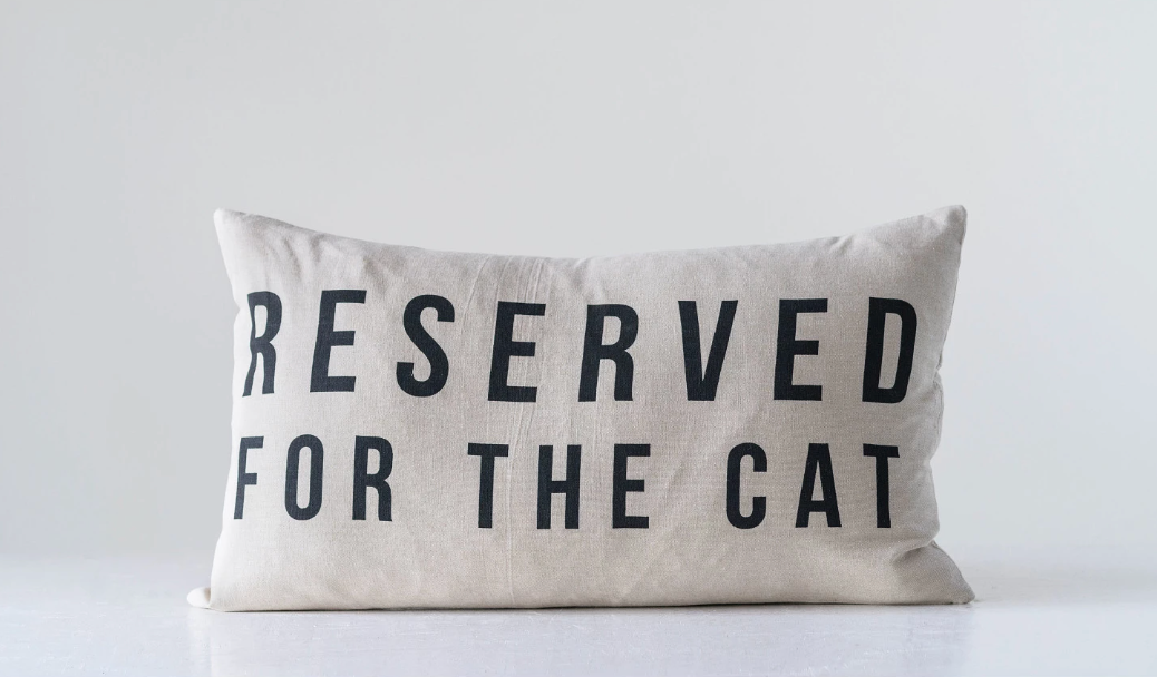 Reserved For The Cat Lumbar Pillow