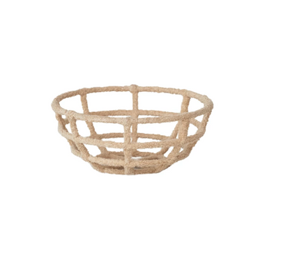Decorative Metal & Cotton Terry Cloth Wrapped Bowl