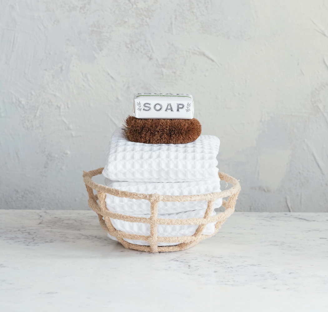 Decorative Metal & Cotton Terry Cloth Wrapped Bowl