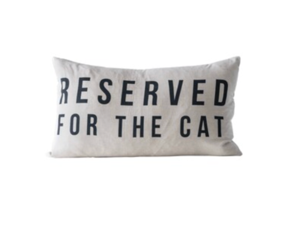 Reserved For The Cat Lumbar Pillow