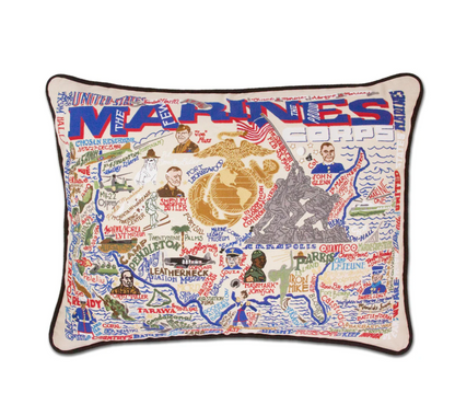 Navy Embroidered Pillow