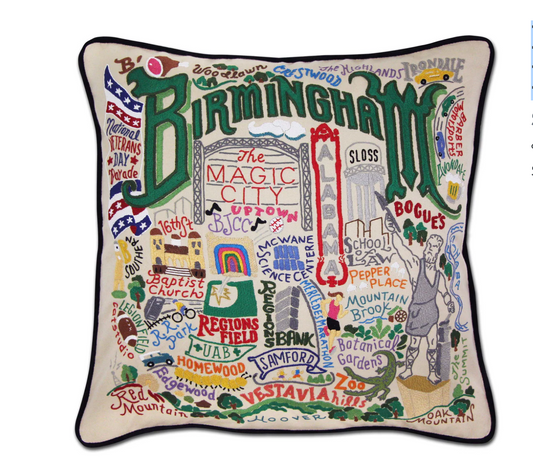 Birmingham Hand-Embroidered Pillow