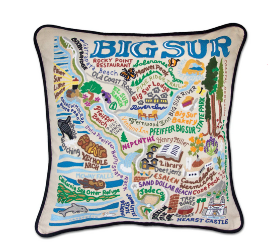 Big Sur Hand-Embroidered Pillow
