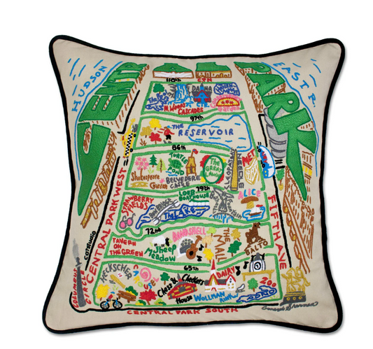 Central Park Hand-Embroidered Pillow