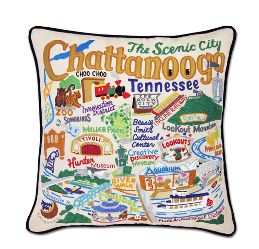 Chattanooga Hand-Embroidered Pillow