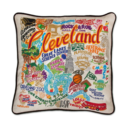Cleveland Hand-Embroidered Pillow