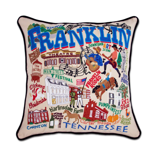 Franklin Hand-Embroidered Pillow