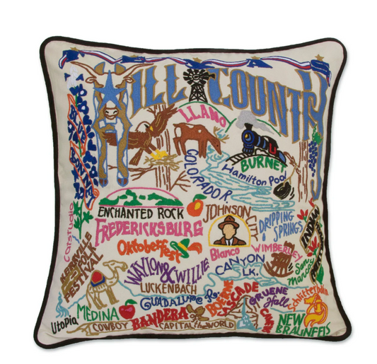 Hill Country Hand-Embroidered Pillow