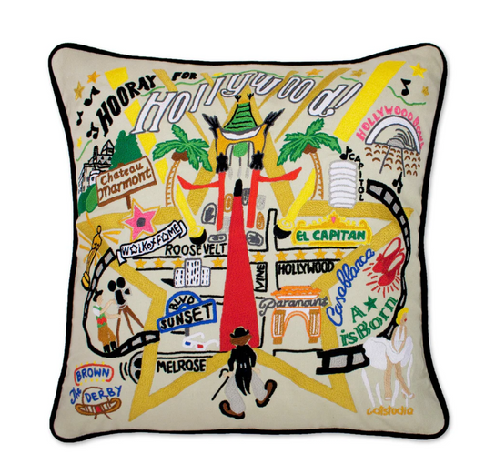 Hollywood Hand-Embroidered Pillow