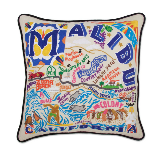 Malibu Hand-Embroidered Pillow
