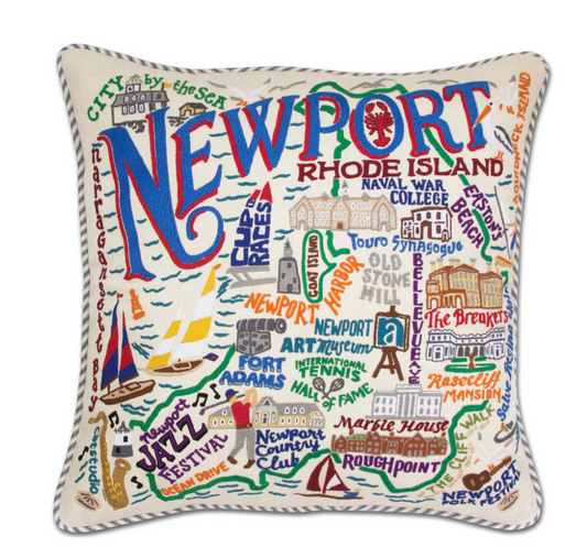 Newport Hand-Embroidered Pillow