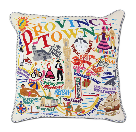 Provincetown Hand-Embroidered Pillow