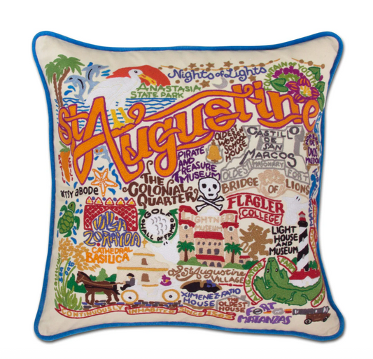 St. Augustine Hand-Embroidered Pillow