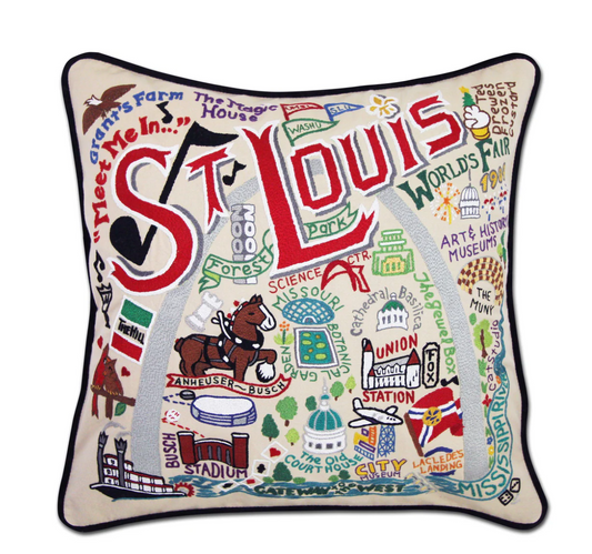 St. Louis Hand-Embroidered Pillow
