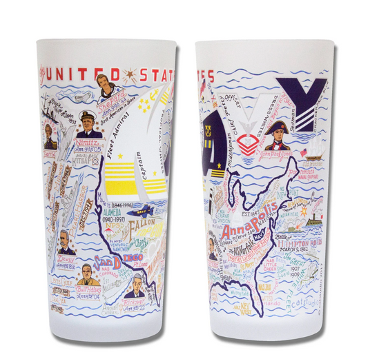 Navy Drinking Glass Set