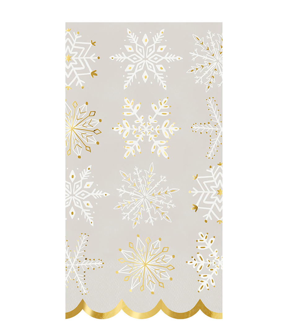 Ceramic Guest Napkin Tray + Napkins - Snowflakes