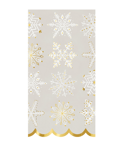 Ceramic Guest Napkin Tray + Napkins - Snowflakes