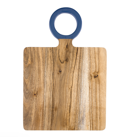 Wood Board with Enamel Handle - Small - Dusty Blue