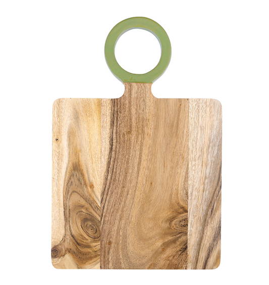 Wood Board with Enamel Handle - Small - Dark Sage