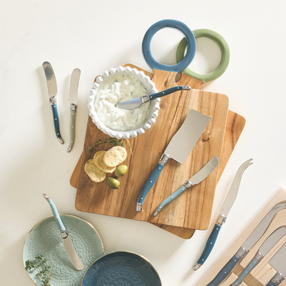 Wood Board with Enamel Handle - Small - Dusty Blue