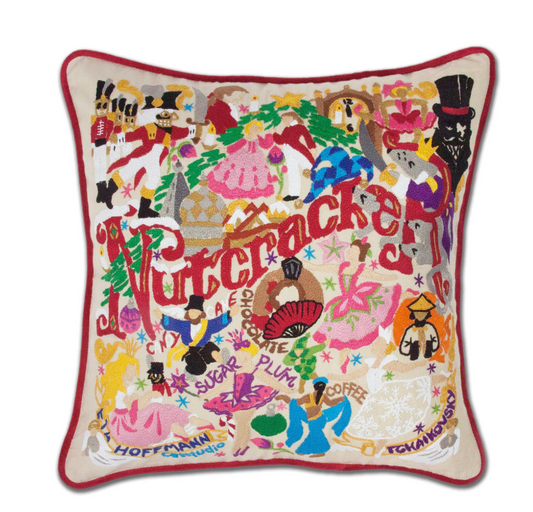 Nutcracker Hand-Embroidered Pillow