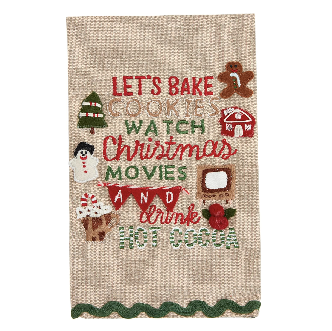 Let's Bake Gingerbread Embroidery Towel