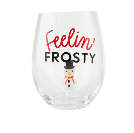 Snowman Icon Wine Glass