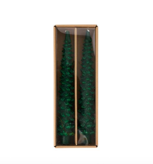 Christmas Tree Taper Candle Set